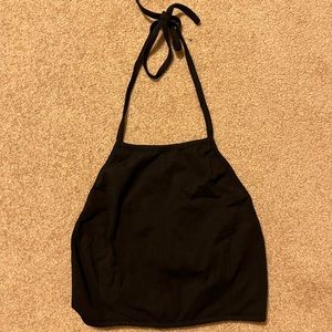 Black Cropped Halter Top